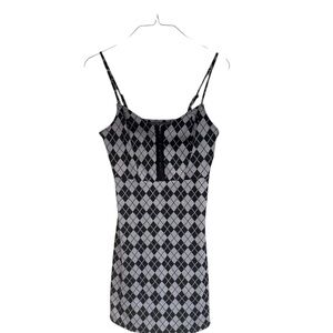 SO Black and Gray Argyle Tank Top